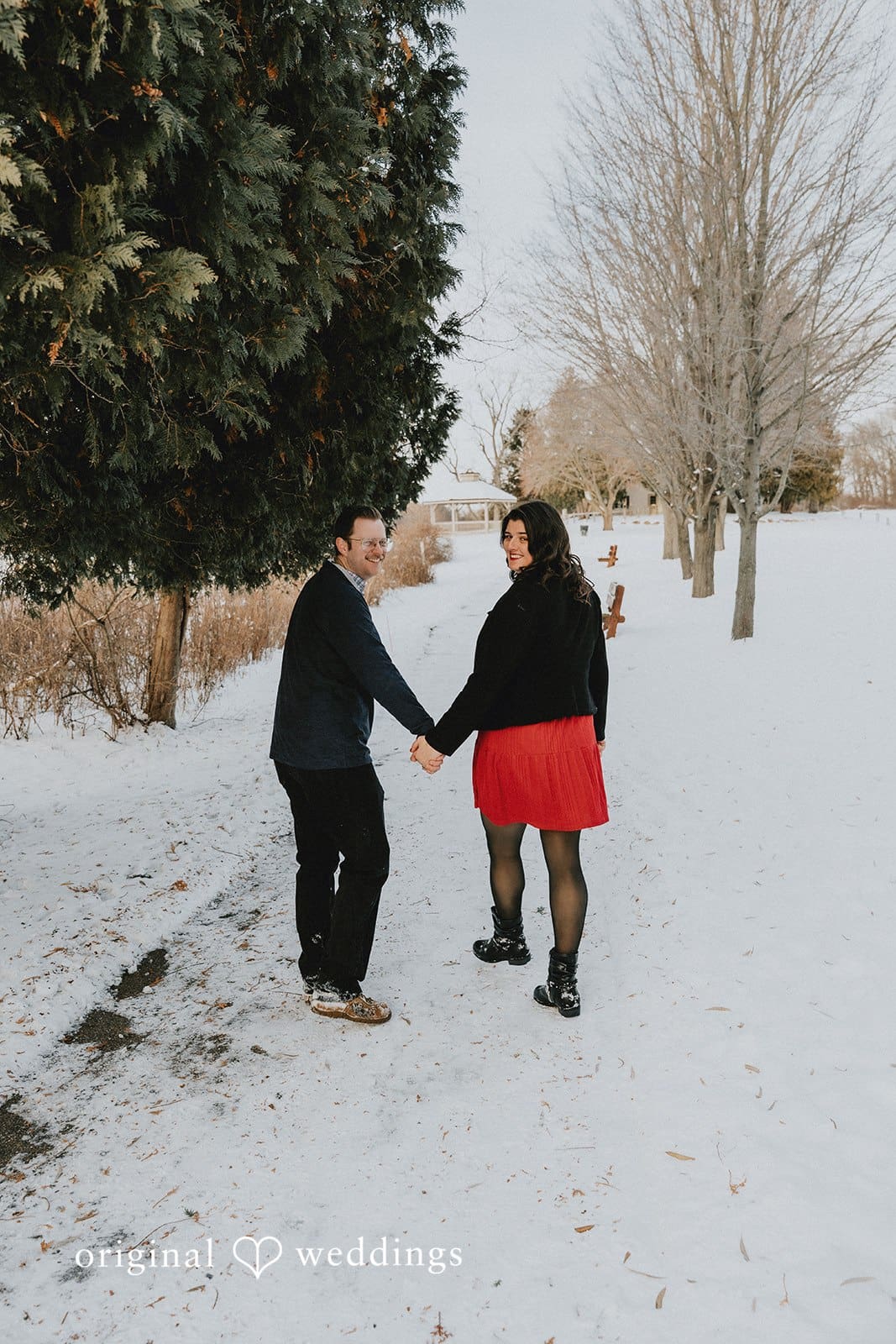 A beautiful portrait of the couple at Independence Oaks