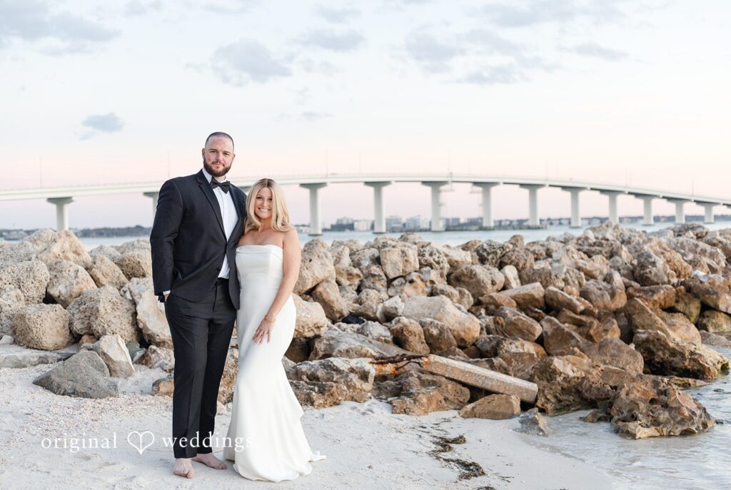 Stunning portrait of couple at JW Marriott Clearwater Beach Resort by Tampa wedding photographer from original wedding.