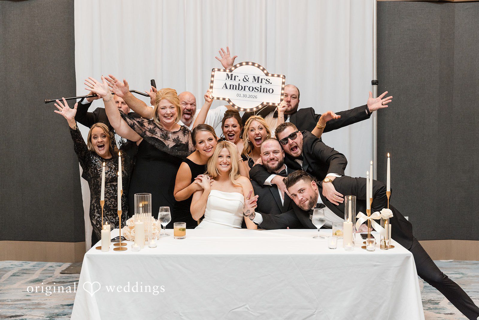 Family posing together for a portrait.