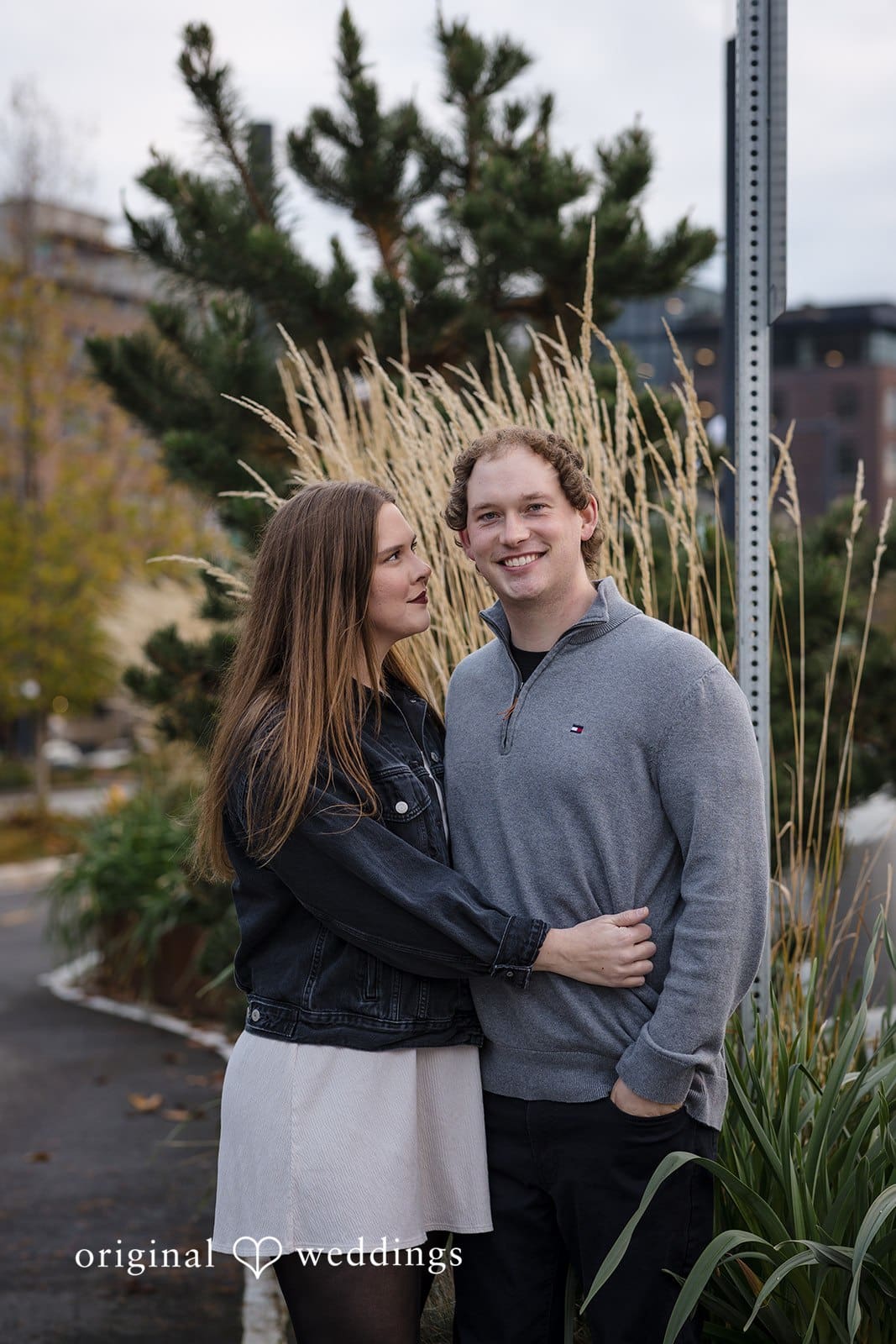 Hailey + William A pretty portrait of the couple at Pioneer Square