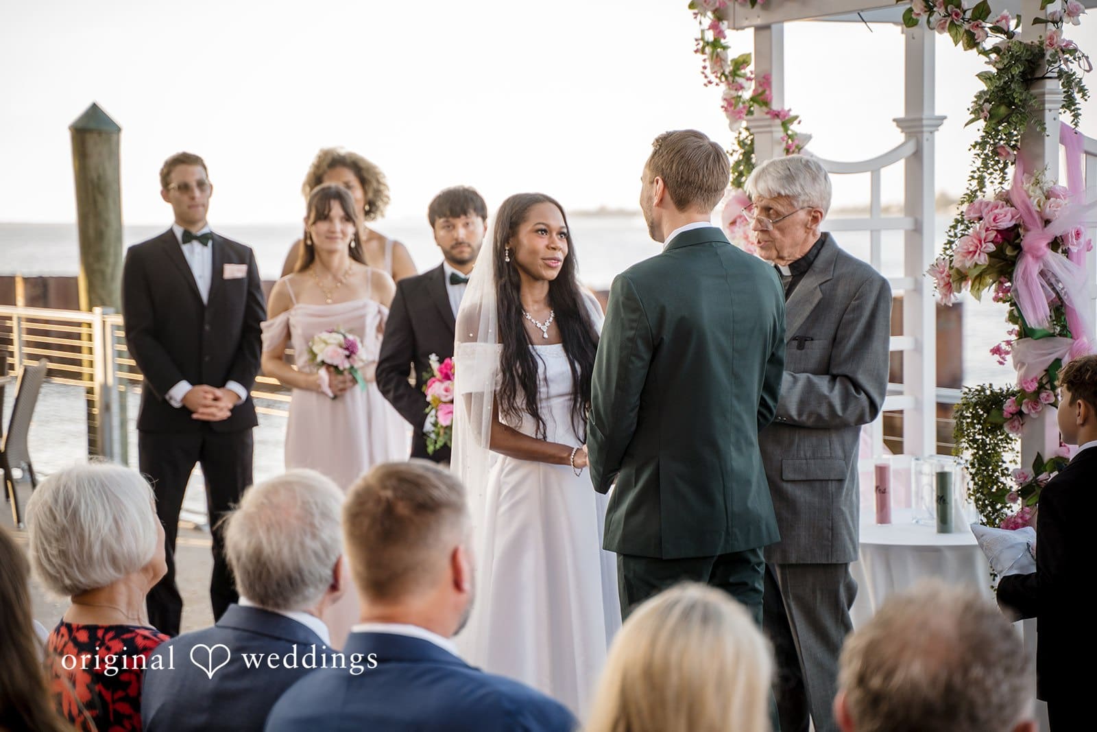 The couple exchange vows in front of their loved ones.