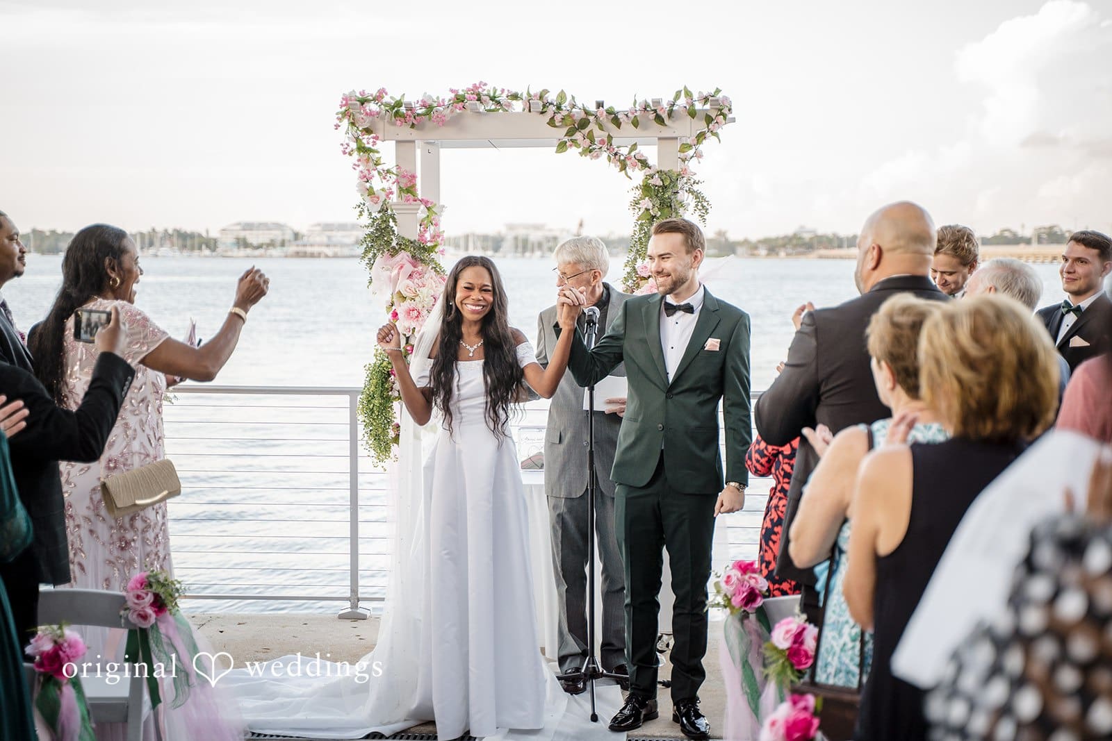 Emotional moments of the couple are captured during the ceremony by Tampa Wedding Photography.