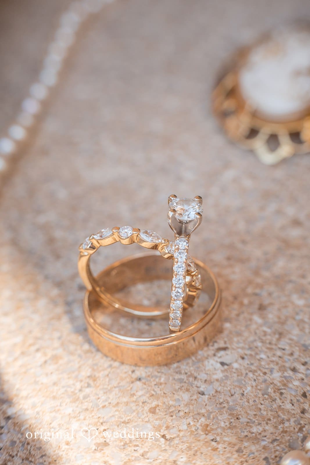 Nicole + Hunter Romantic ring detail shot for wedding day