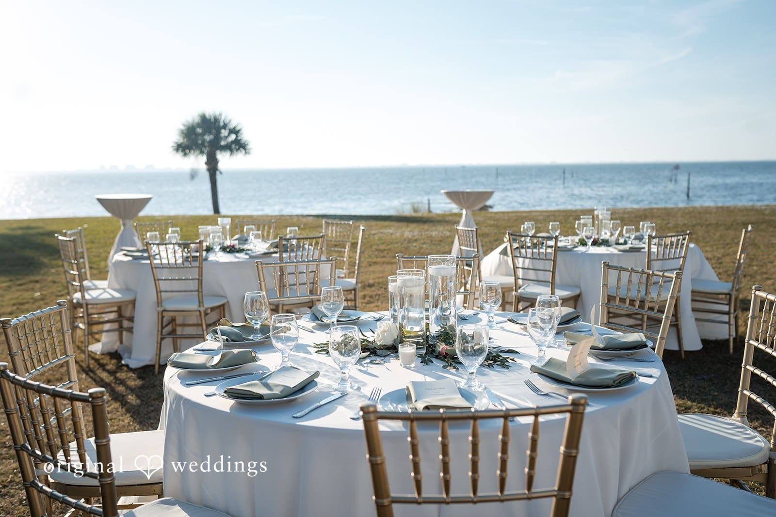 Nicole + Hunter Elegant wedding catering setup at Powel Crosley Estate