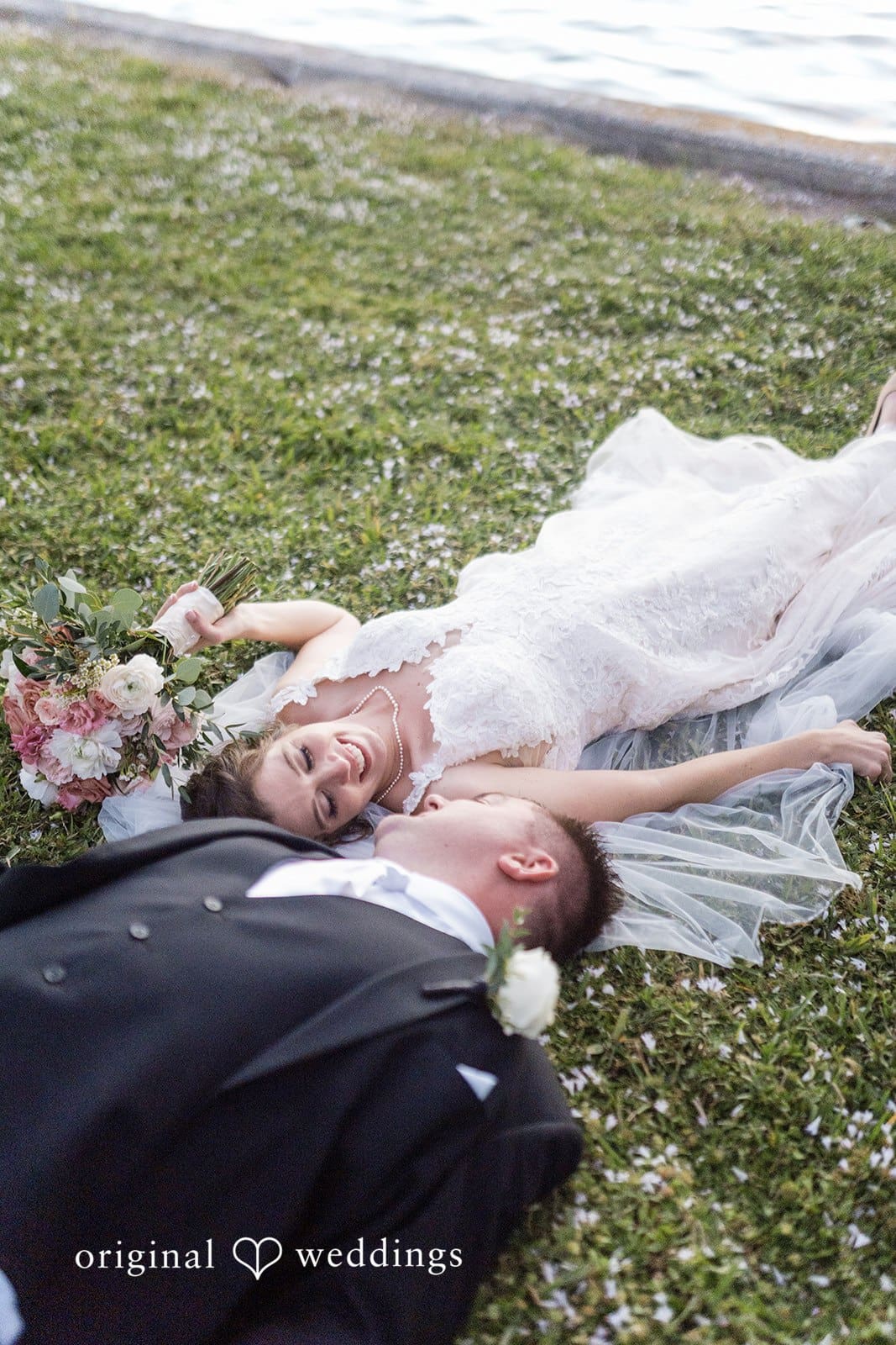 Nicole + Hunter Newlyweds enjoying a moment near the river