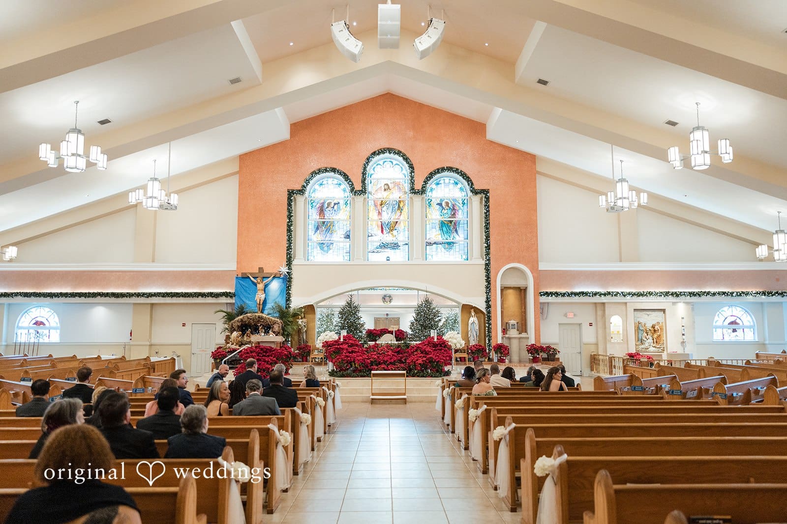 The Catholic church wedding ceremony space