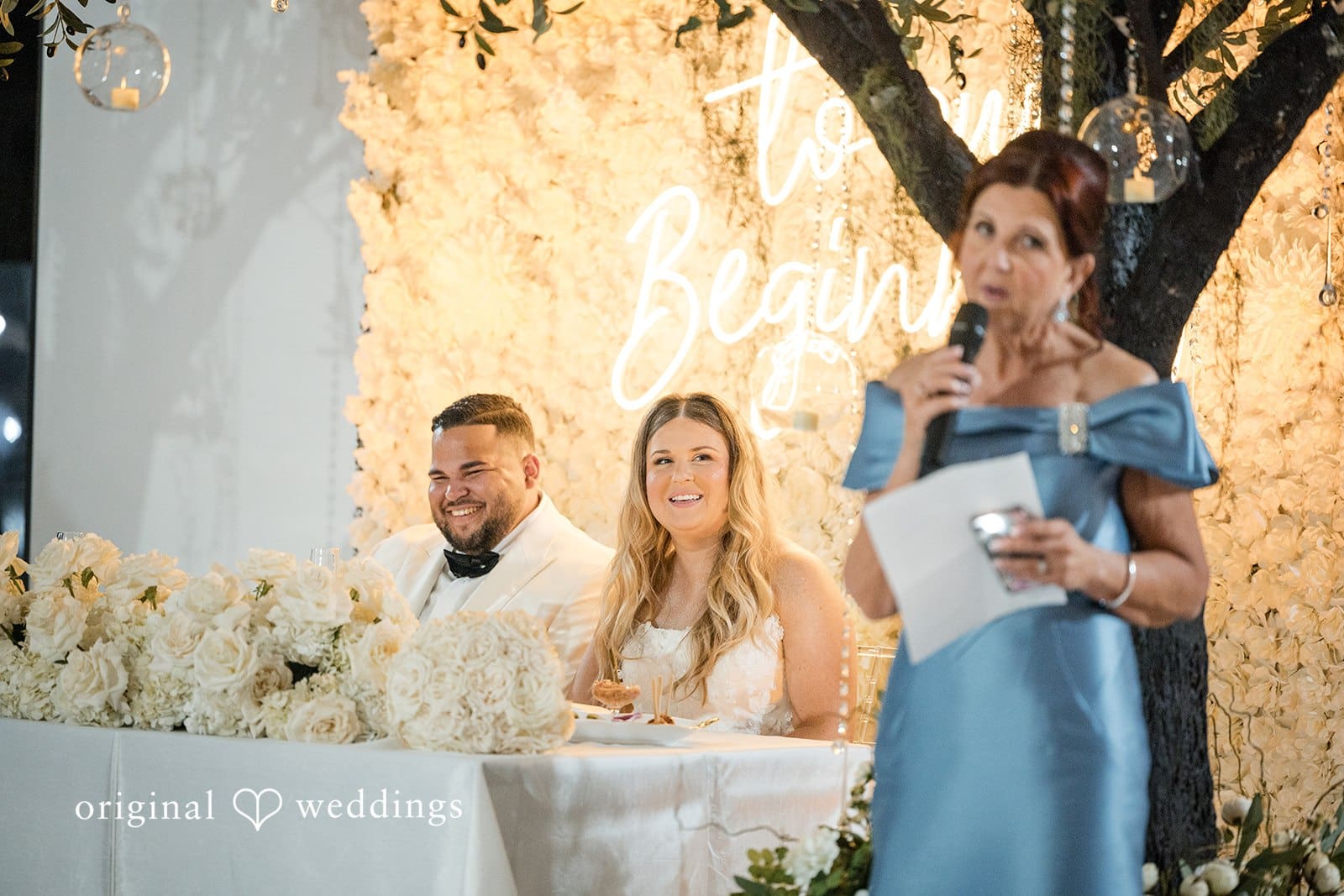 The Bride's mum making a speech at the wedding reception