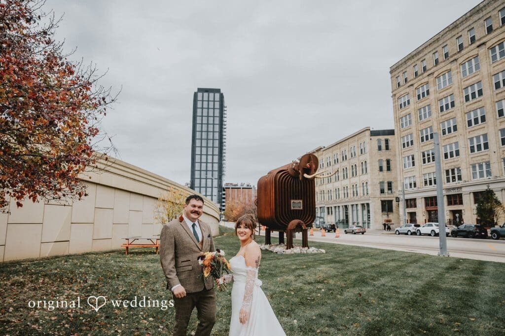 Hayden + Abby Original Weddings in Milwaukee Wedding Photography team capturing the couple at Pritzlaff Events