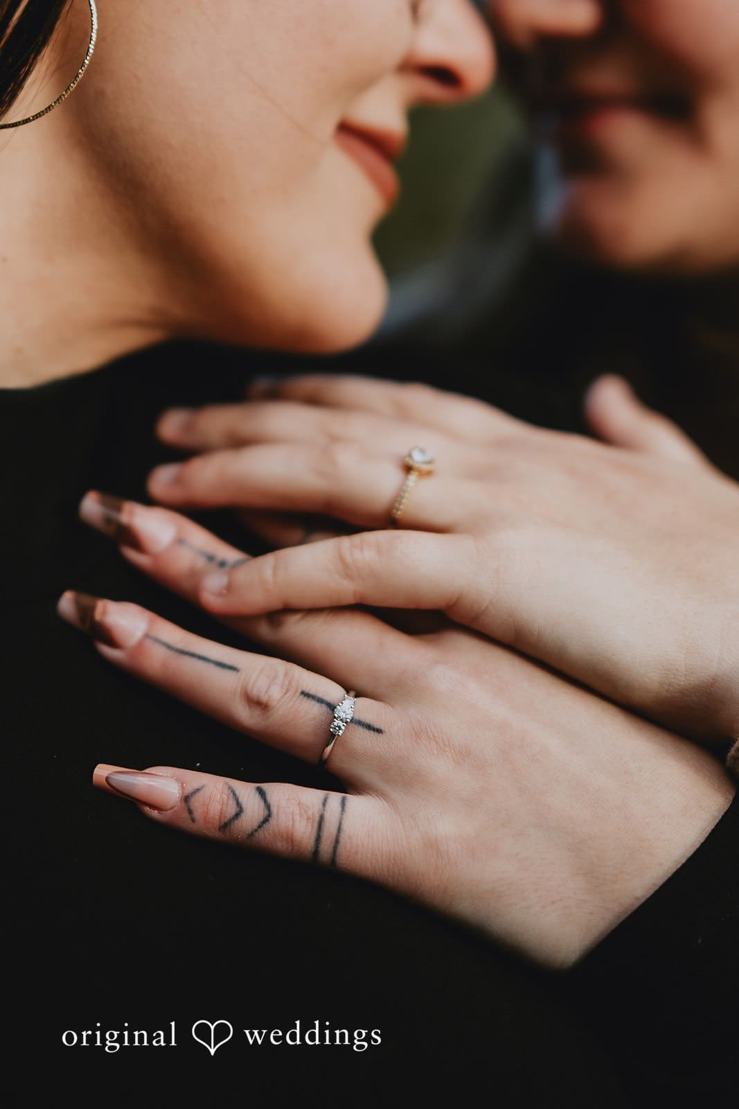 Molly + Alexis A romantic close-up shot of the couple at Prospect Park
