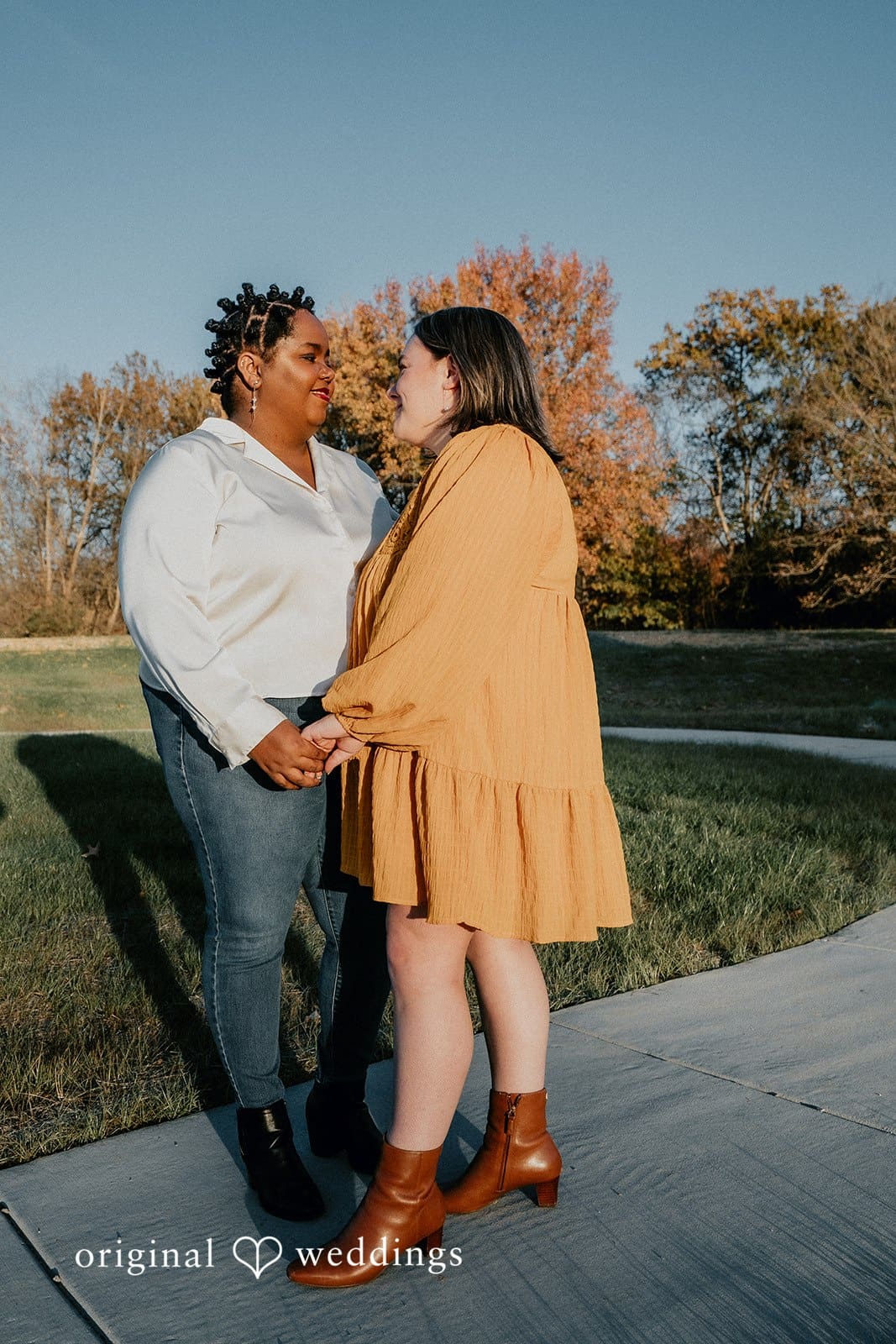 A romantic portrait of the couple at Queeny Park