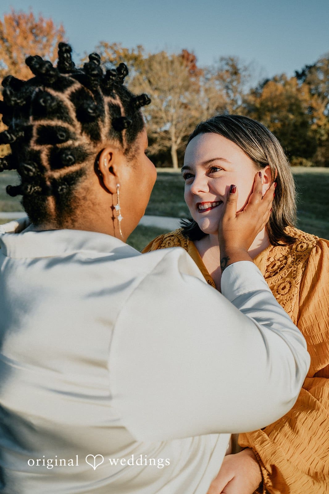 A romantic portrait of the couple