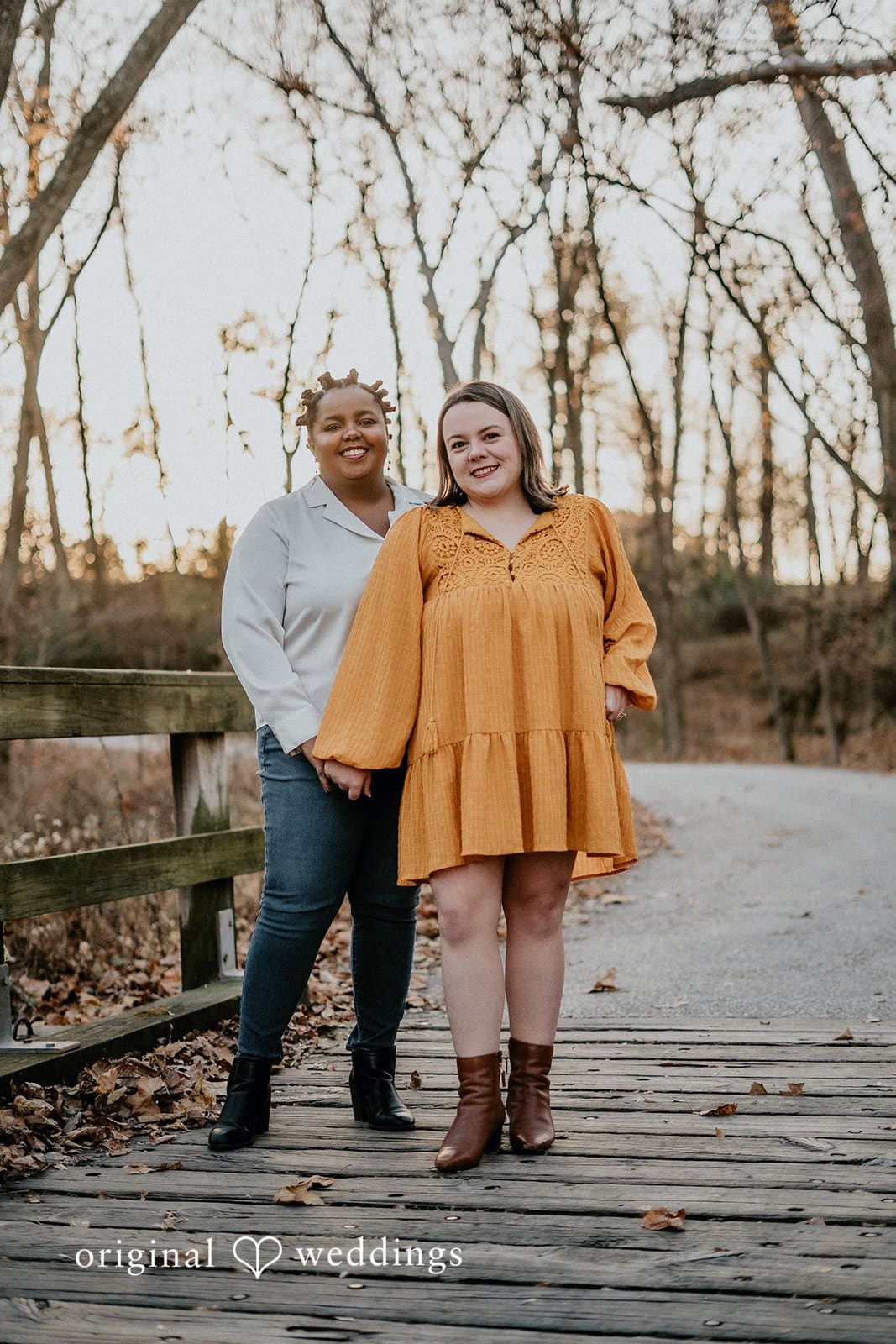 A portrait of the couple at Queeny Park's trail