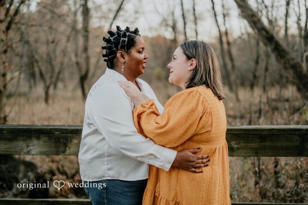 Our St. Louis wedding photographer at Original Weddings captured a romantic portrait of the couple at Queeny Park