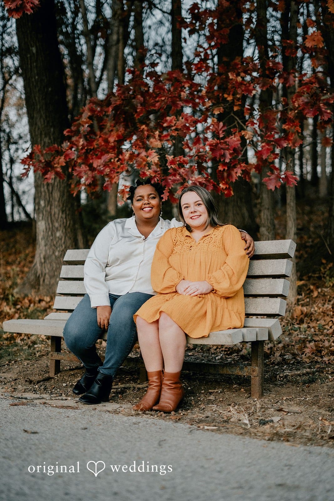 A seated portrait of the couple at Queeny Park