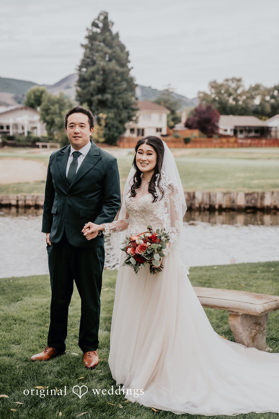 Our San Francisco wedding photographer captured a beautiful portrait of the couple at San Ramon Waters