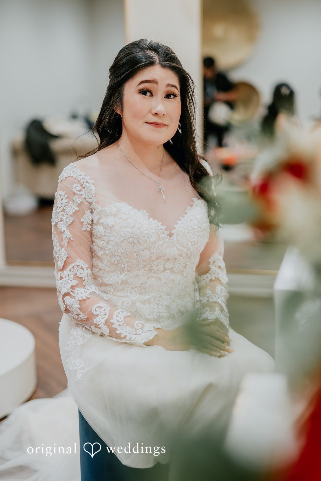 A stunning portrait of the bride before the wedding ceremony