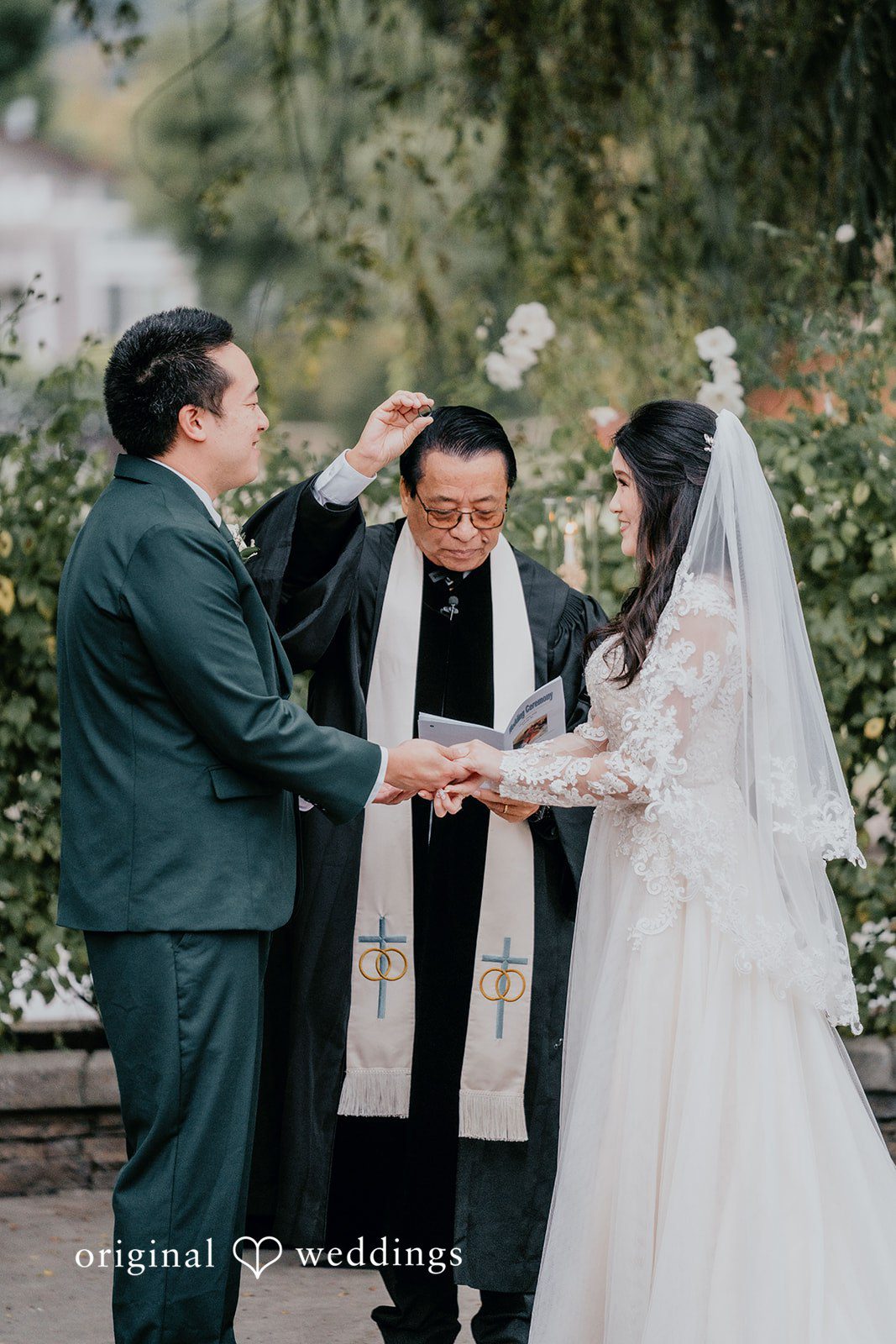 A portrait of the bride and groom about to be weded