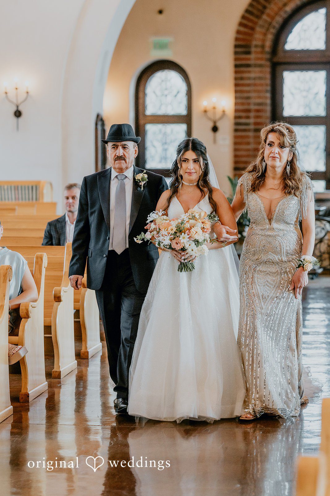Jakob + Flowreen A beautiful moment the bride's parents walked her down the aisle