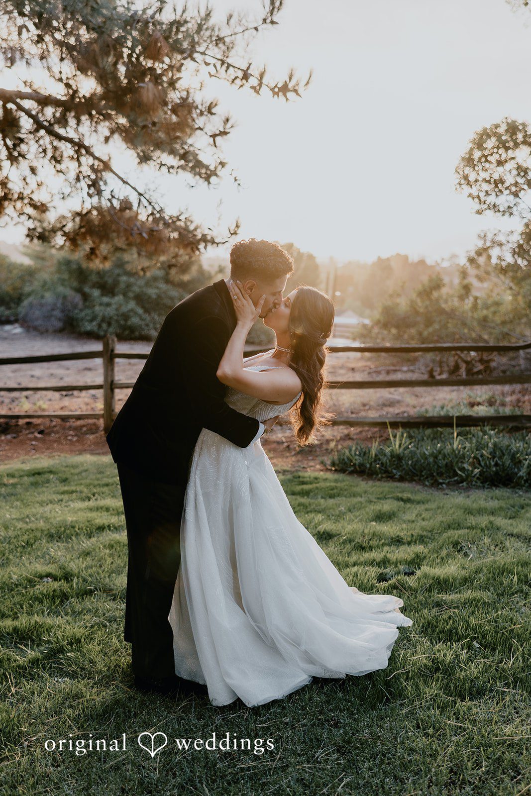 Jakob + Flowreen A golden hour portrait of the couple at St Gabriel Catholic Church's surroundings