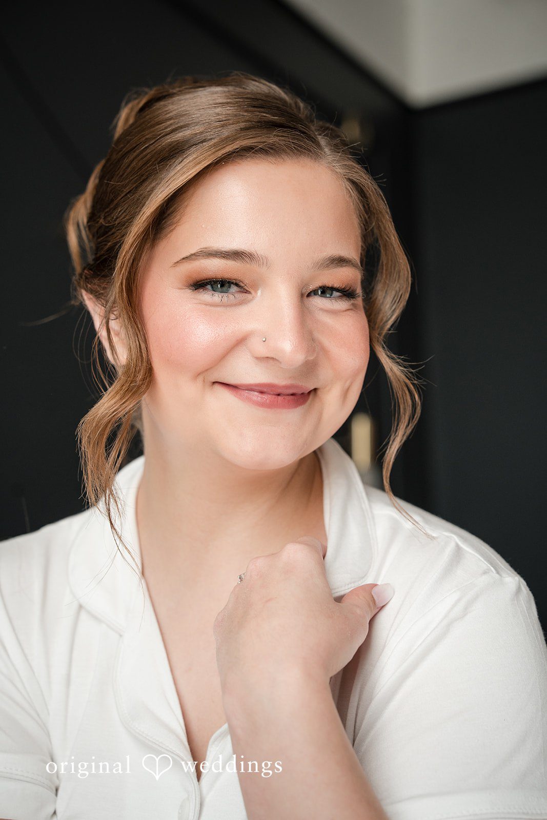 A stunning portrait of the bride before the wedding ceremony