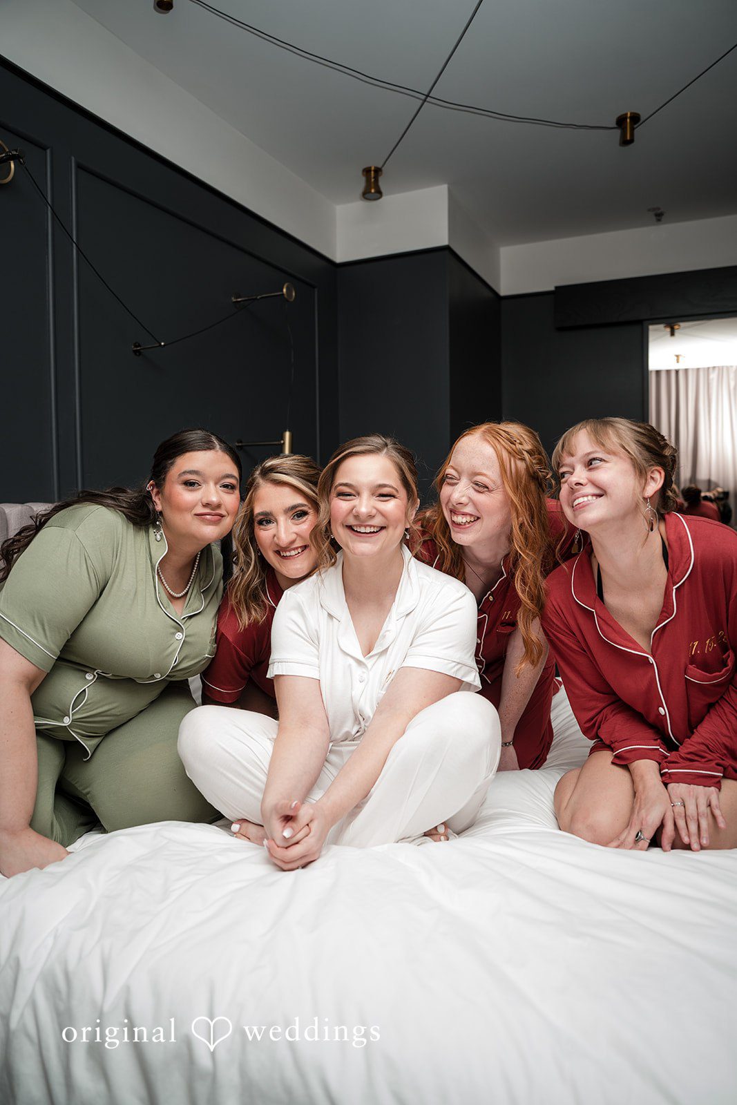 A stunning portrait of the bride and her bridesmaids at the bridal shower