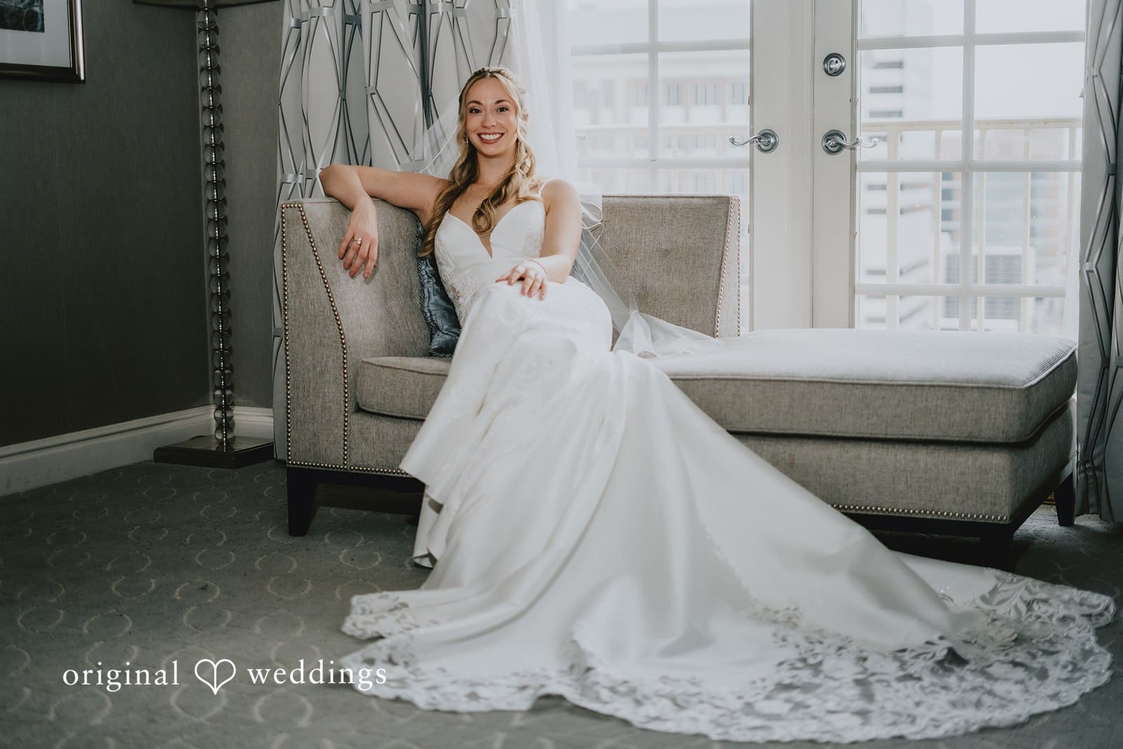 A stunning portrait of the bride before the start of the wedding ceremony