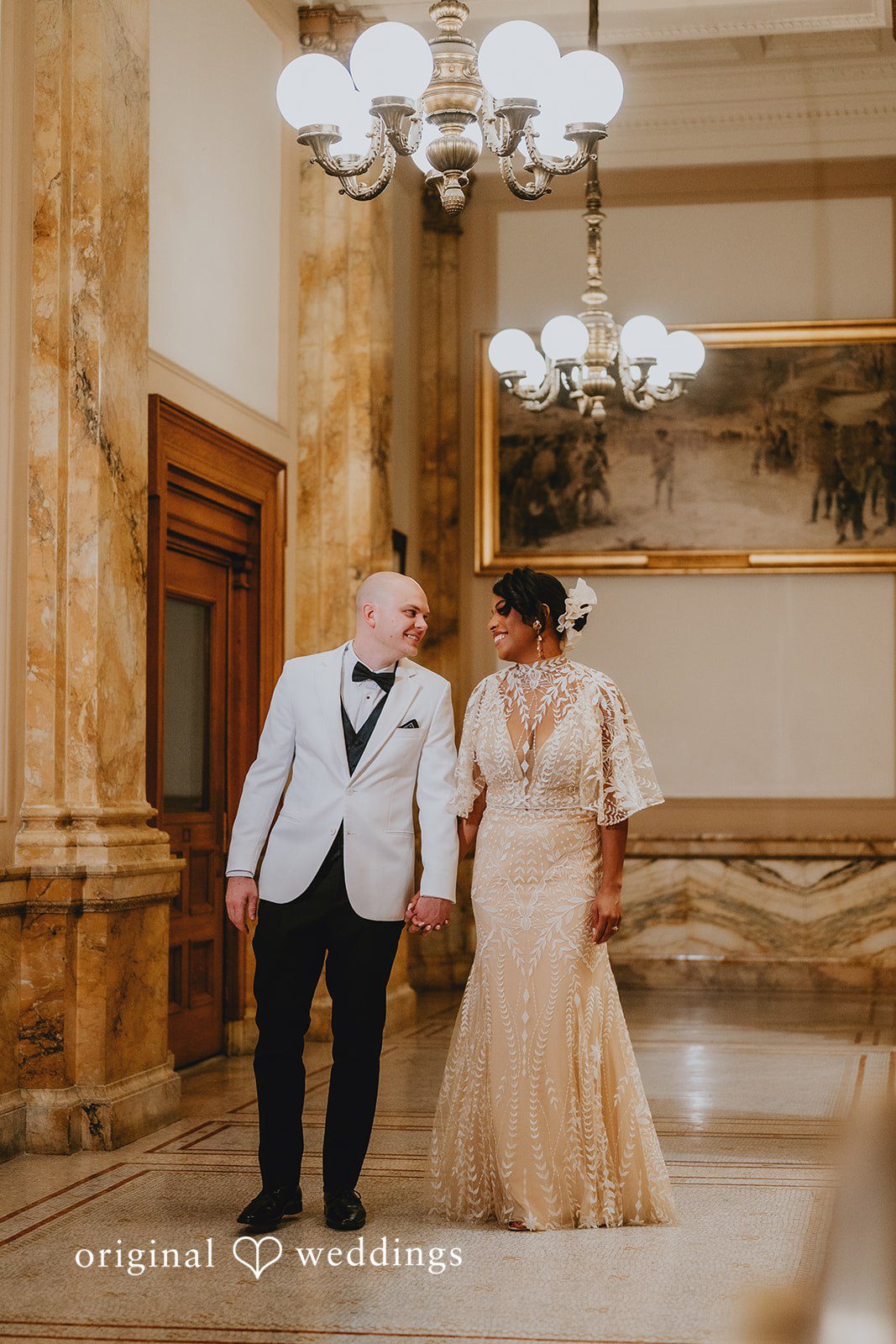 A lovely portrait of the couple at The Cooperage