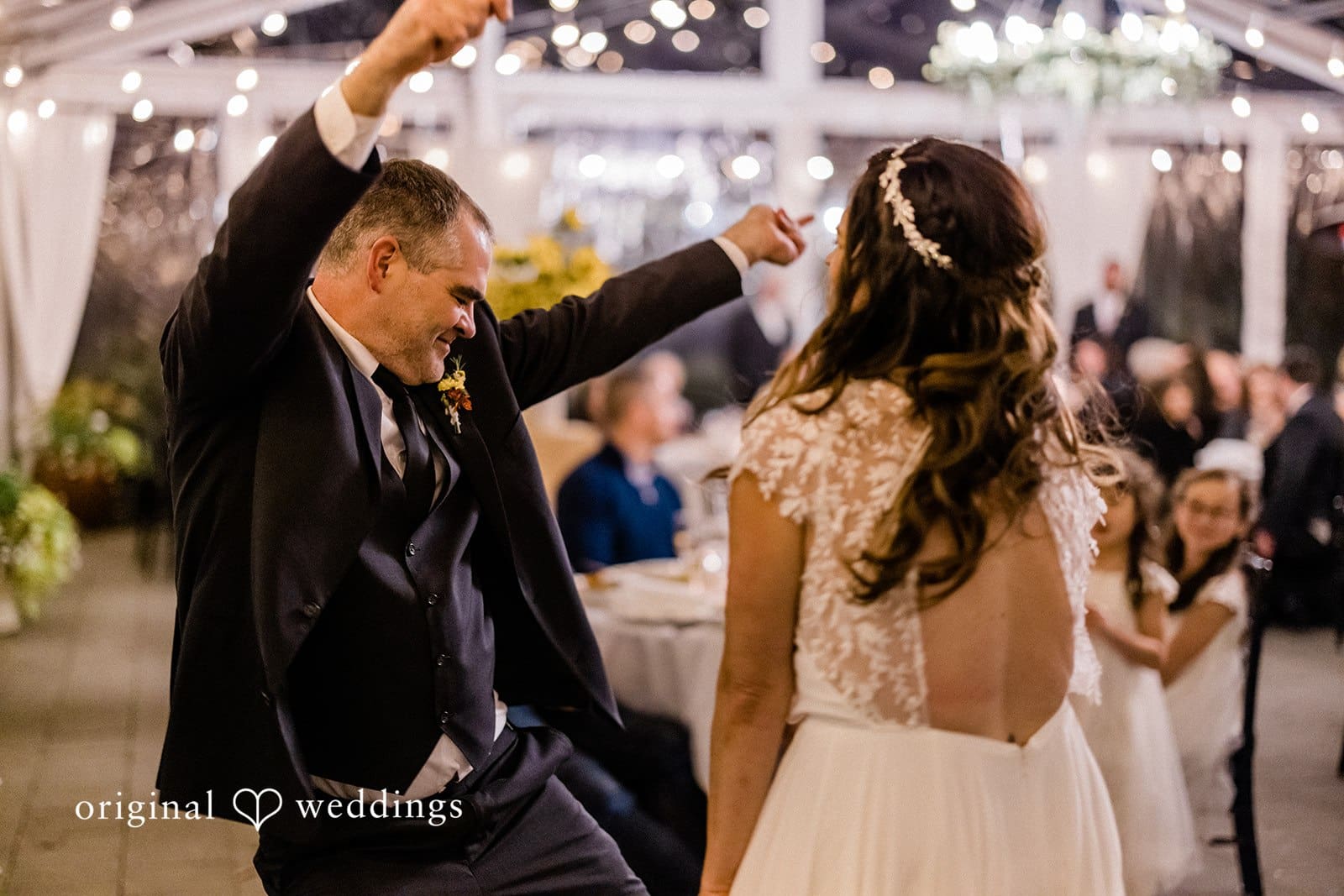 Lovely picture of groom dancing joyfully