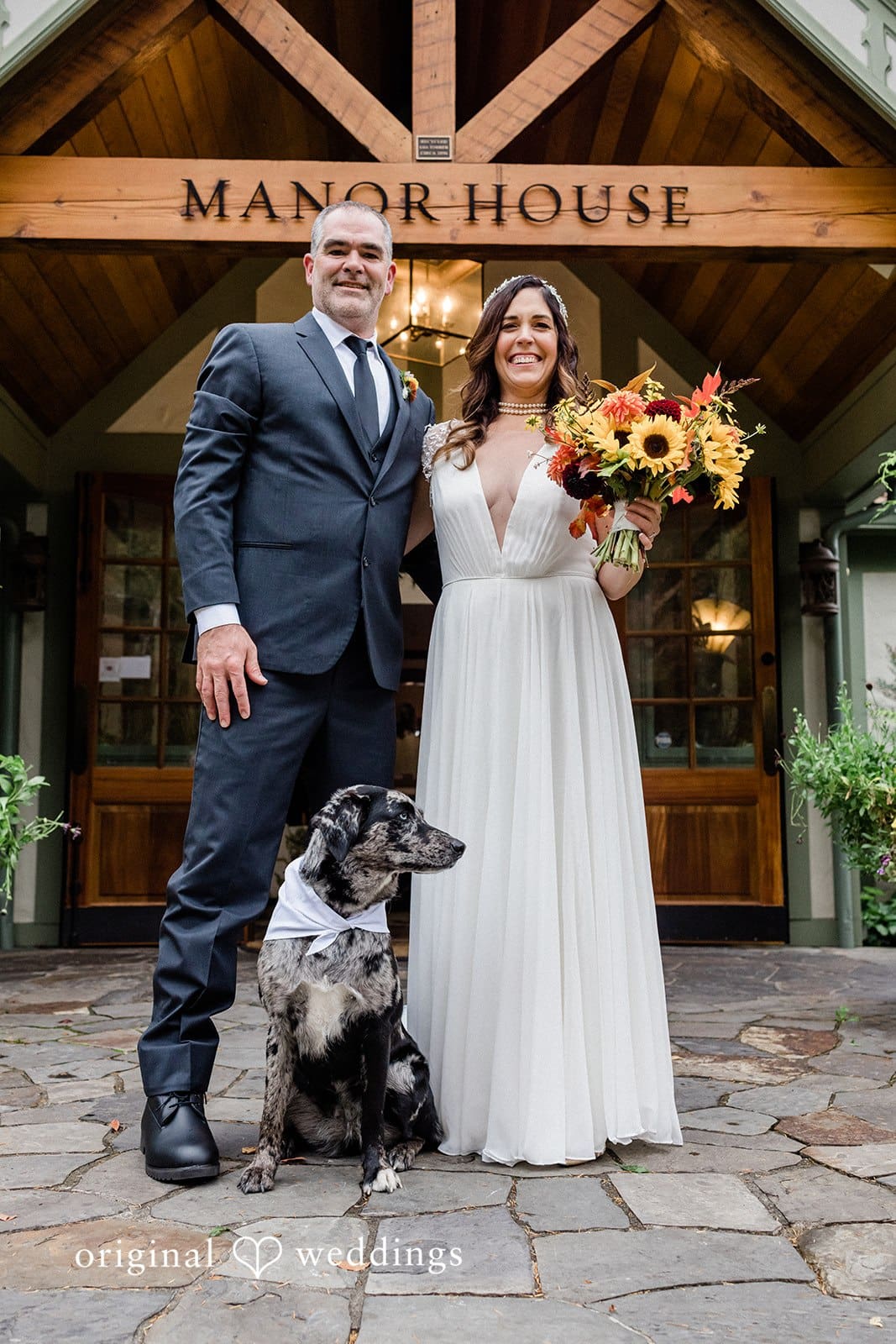 Happy moment of couple with their dog