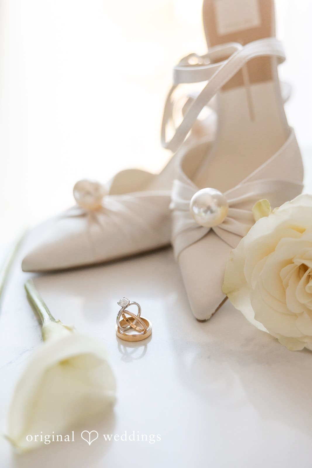 Miami Wedding Photographer capturing bride’s sandals and ring at The Palms Hotel & Spa by Original Weddings