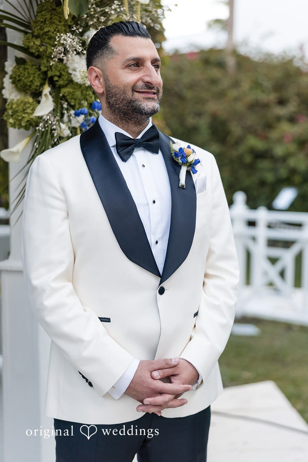 Miami Wedding Photographer capturing groom watching bride arrive at The Palms Hotel & Spa