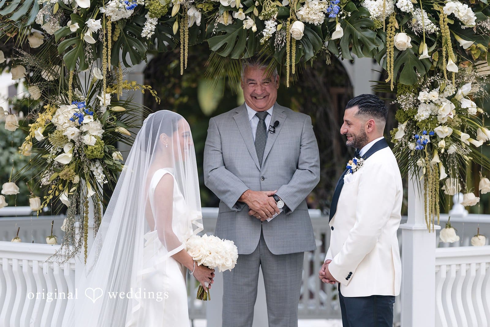 Bride and groom sharing a joyful smile at The Palms Hotel & Spa