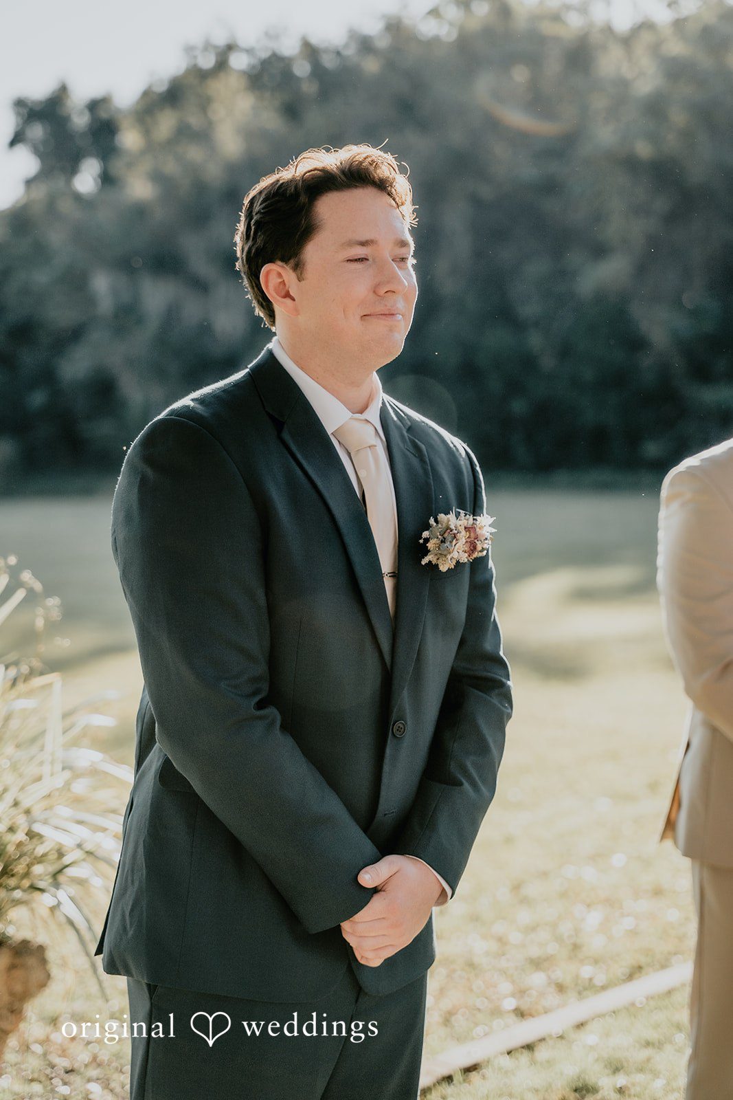 Trisha + Jacob The groom waits patiently before the ceremony begins.