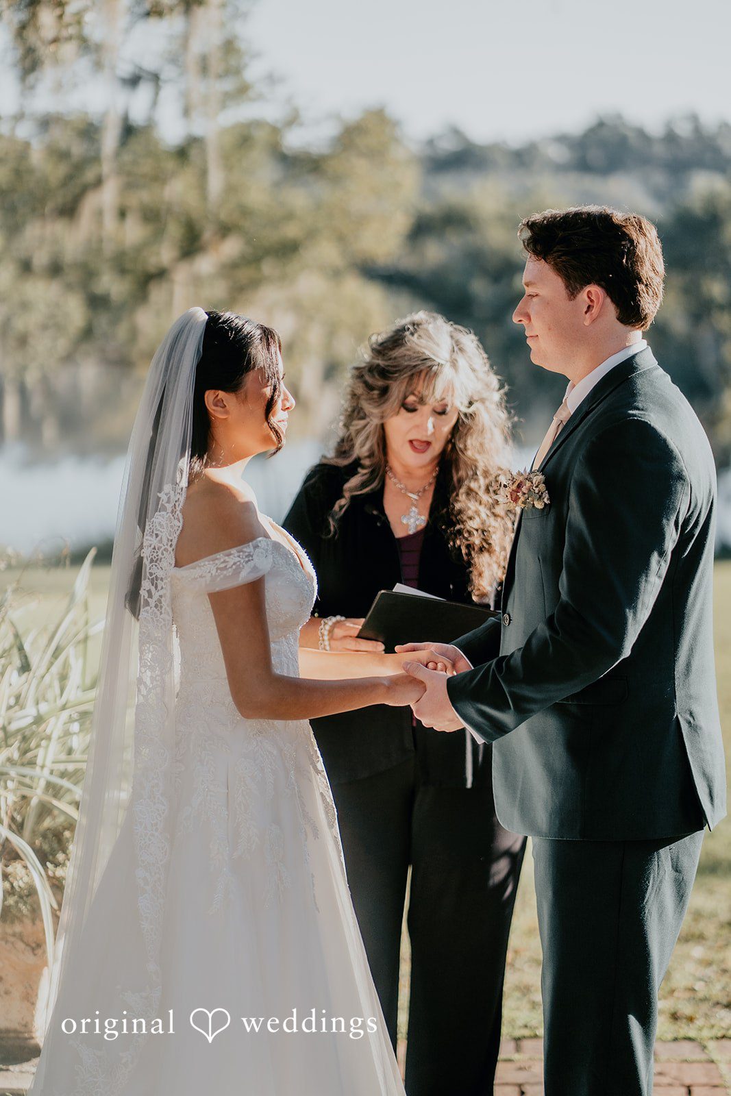 Trisha + Jacob The couple exchange vows during a heartfelt ceremony.