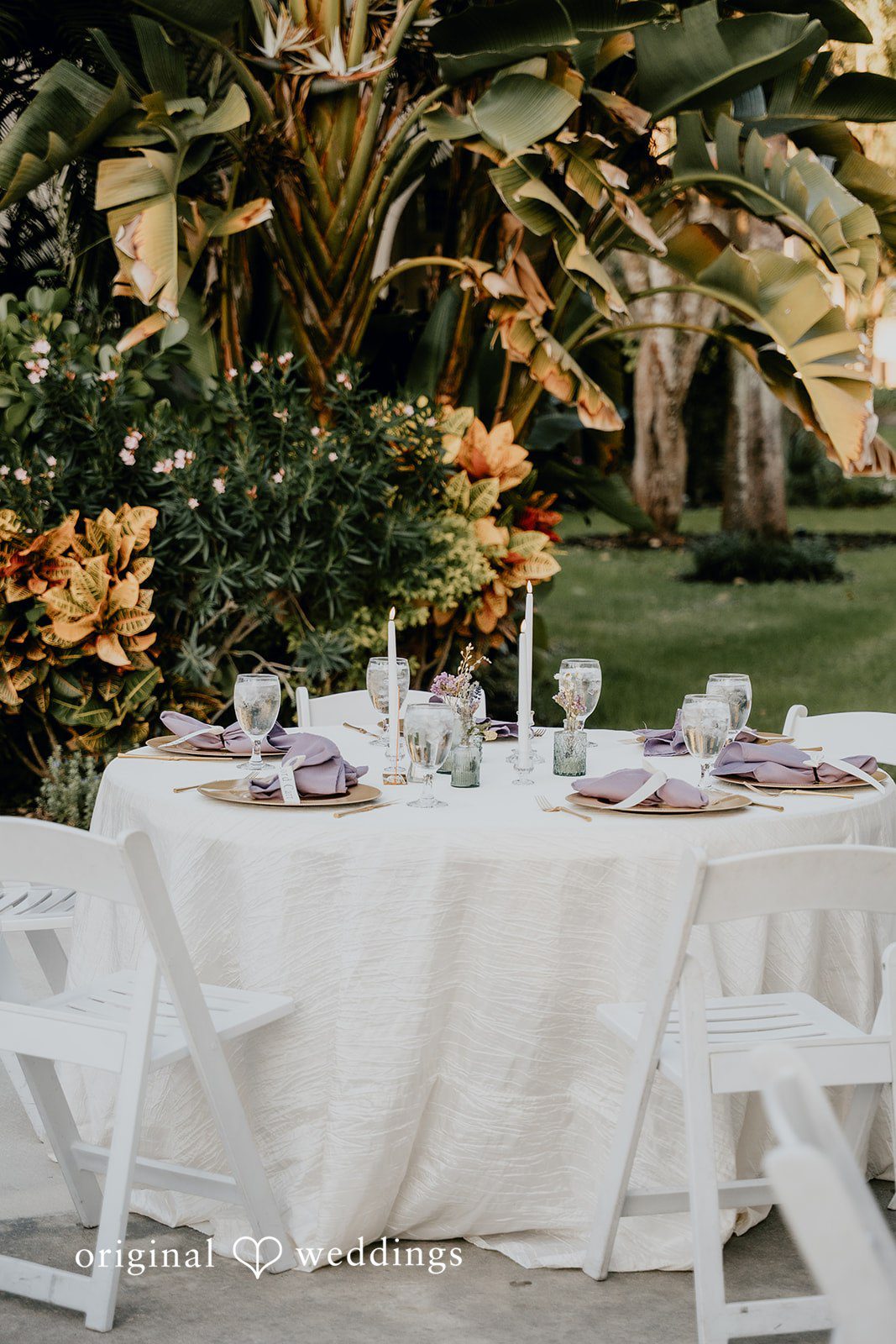 Trisha + Jacob A romantic outdoor table setup creates an intimate atmosphere.