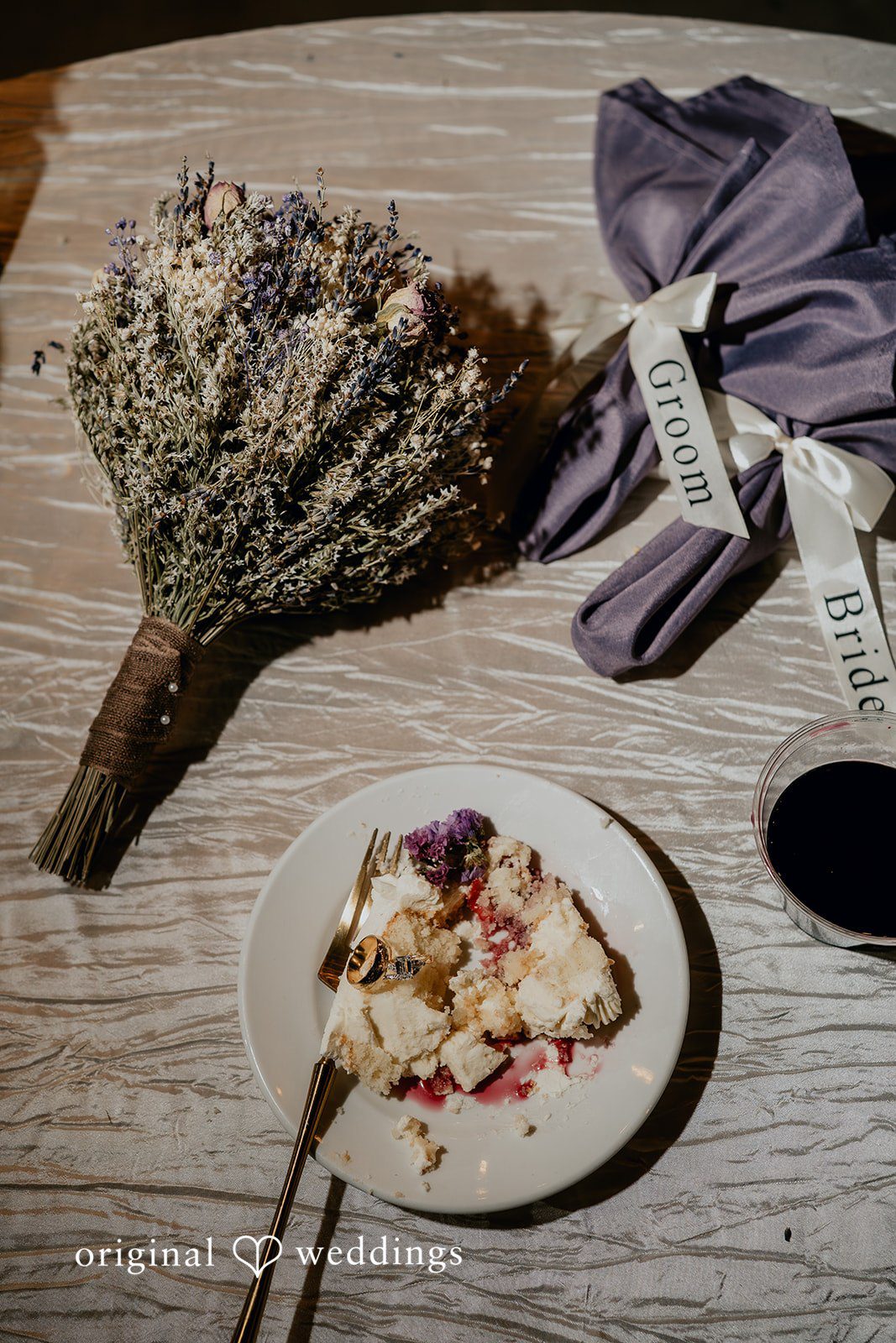 Trisha + Jacob A beautifully styled table highlights elegant wedding details.