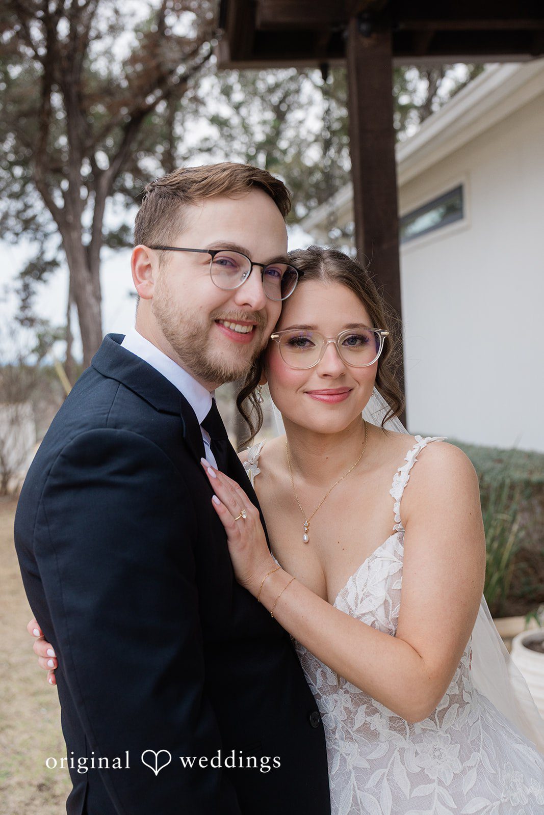 A stunning portrait of the bride and groom before the wedding ceremony