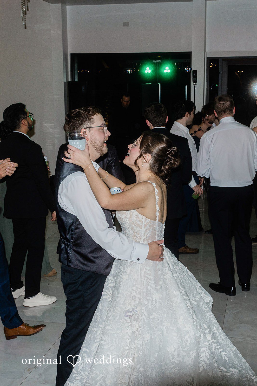 A romantic moment for the couple at their wedding reception