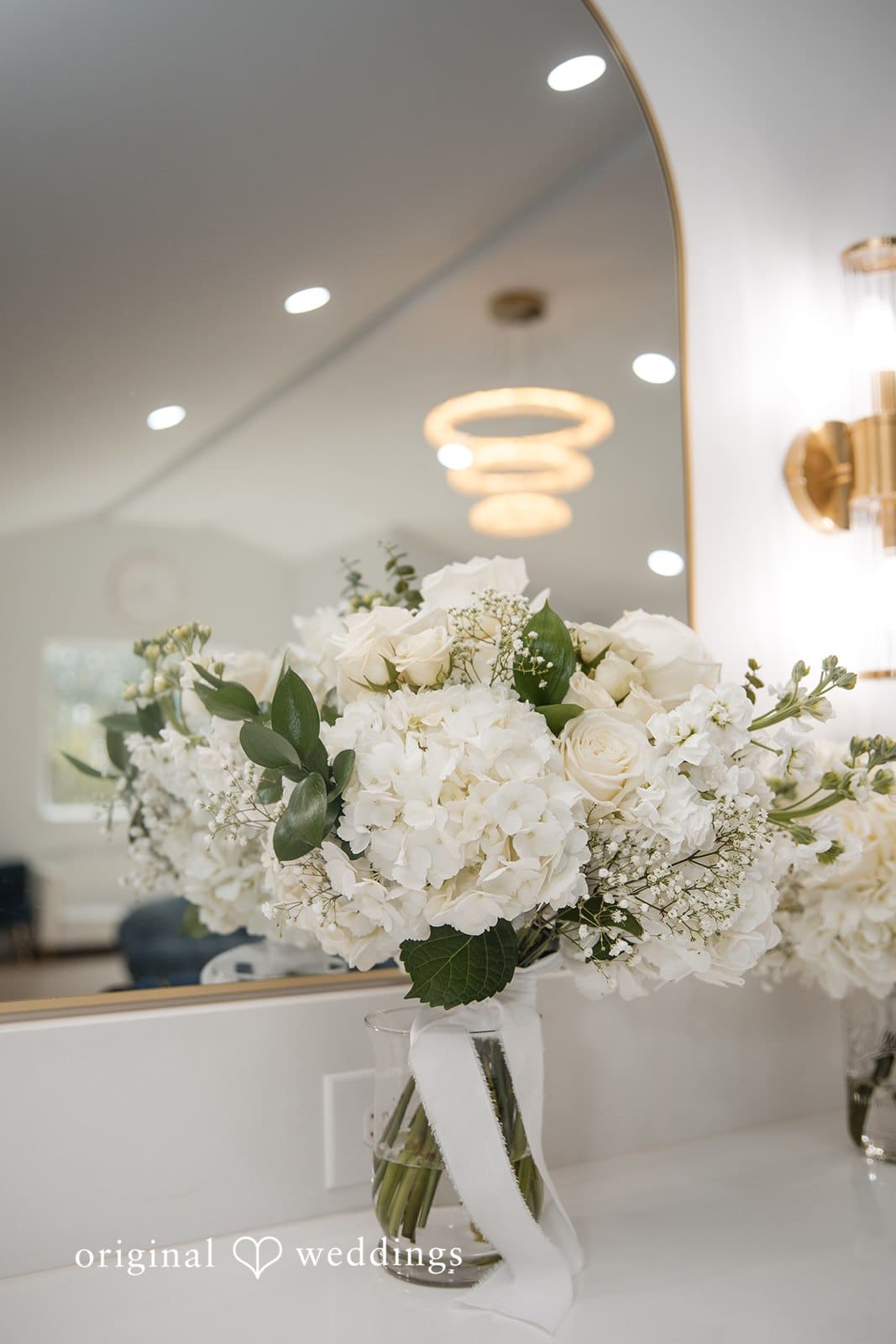 Brianne + Luke Beautiful wedding floral arrangement with soft pastel flowers at The Whitewood Ranch