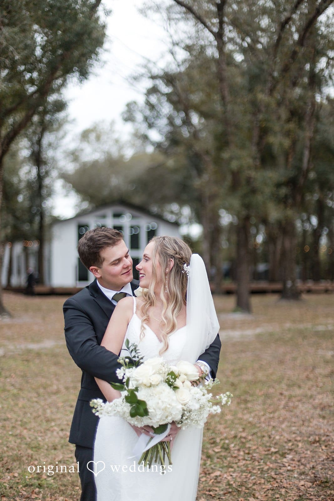 Brianne + Luke Romantic portrait of bride and groom