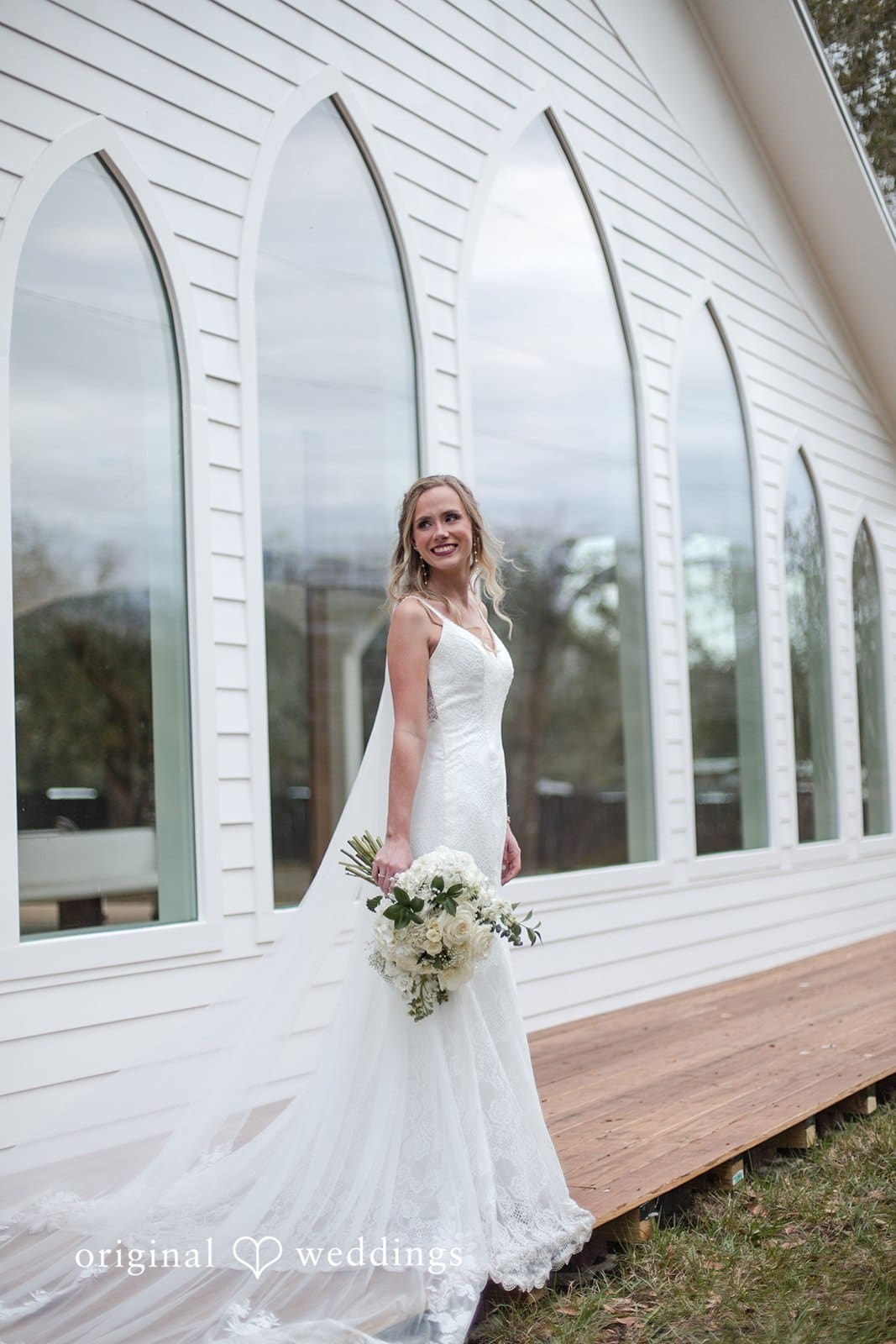 Brianne + Luke Bride portrait enjoying her wedding day outdoor