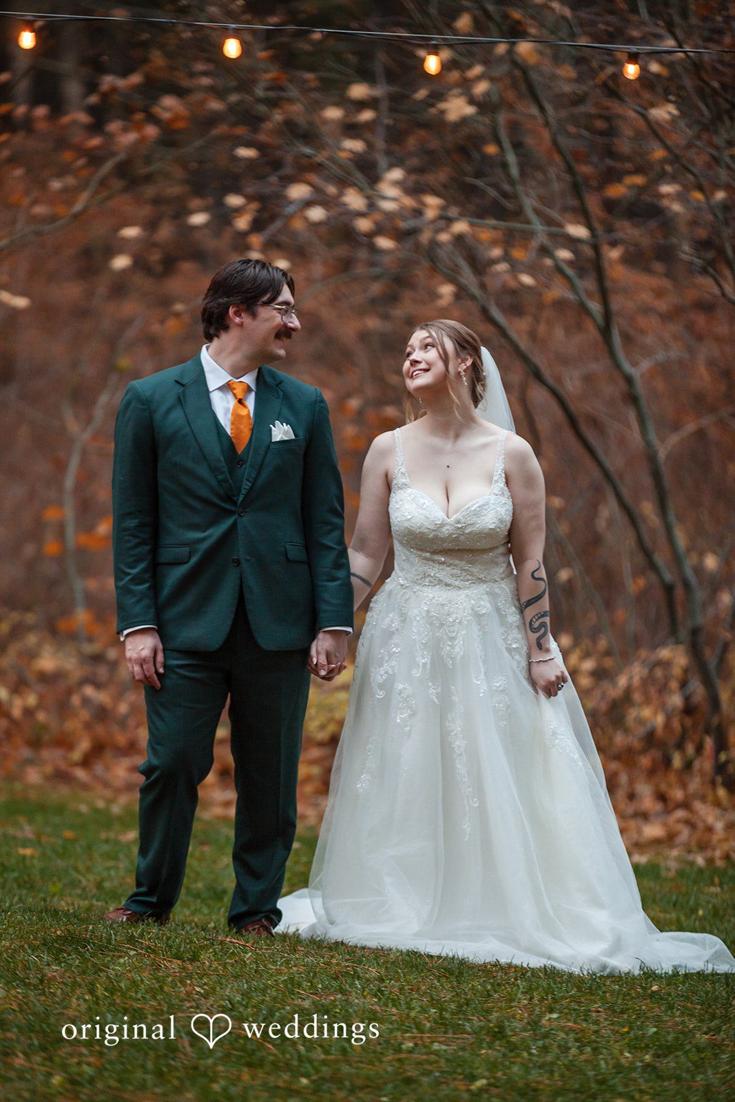 A portrait of the couple after their wedding ceremony