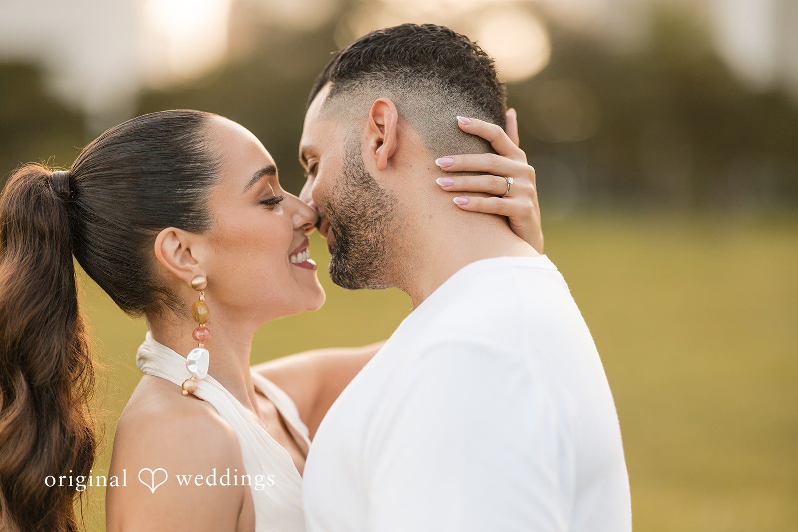 A joyful and modern portrait by a Miami engagement photographer.