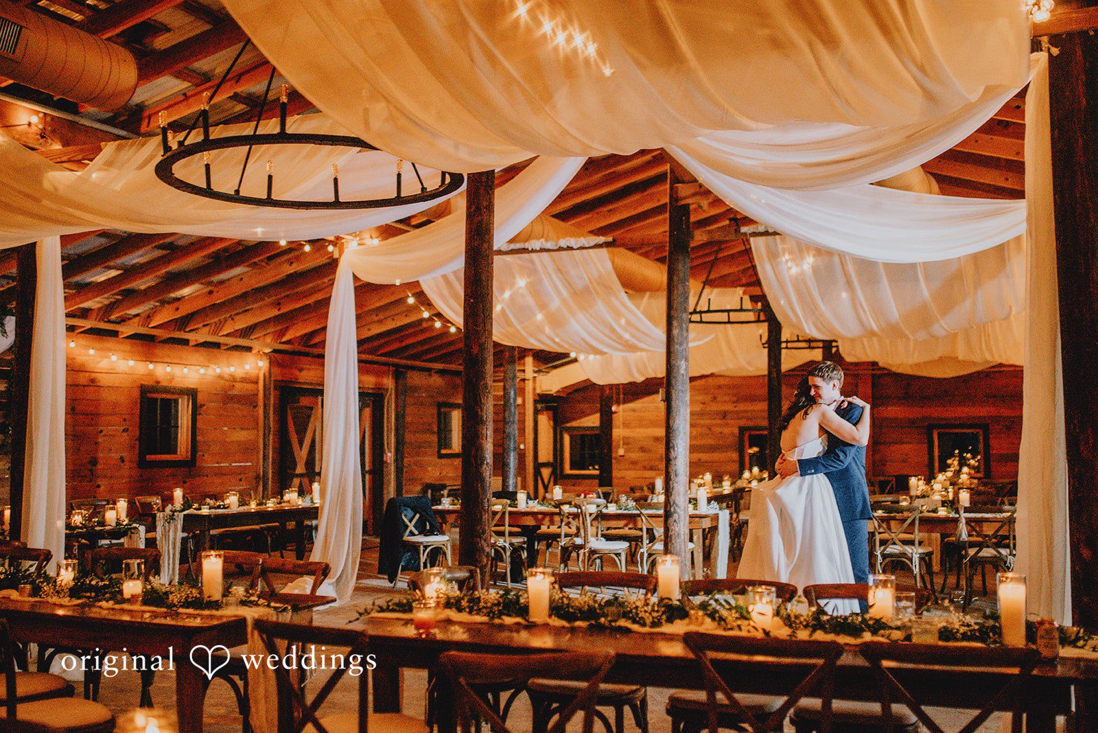 This beautifully draped reception space was photographed by an Atlanta Wedding Photographer highlighting decor.