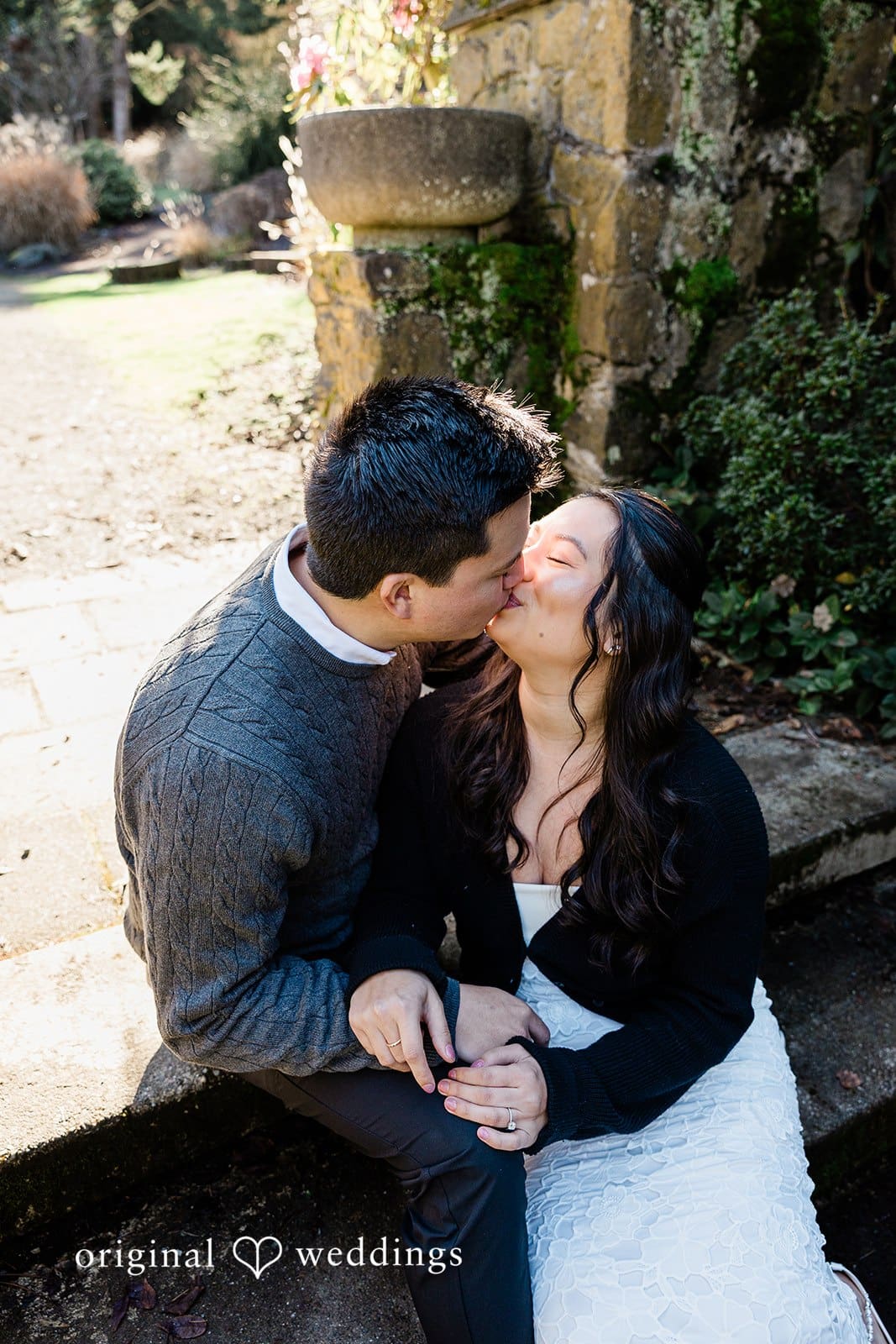 Close-up of couple's romantic kiss