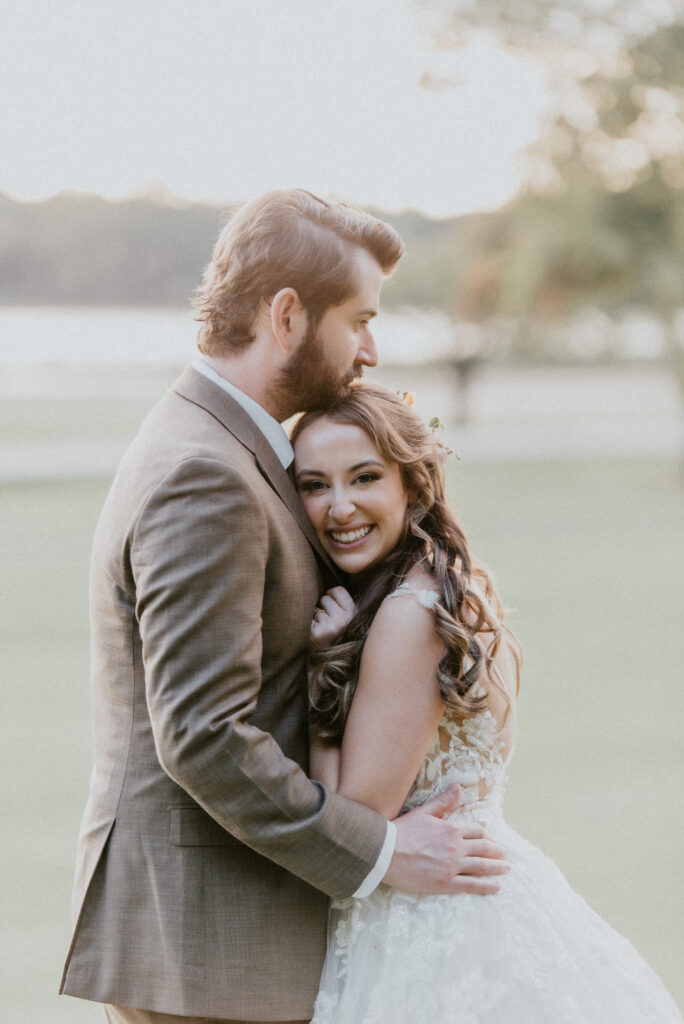 Drew + Bailee romantic couple at sunset rustic setting at wedding venues st louis