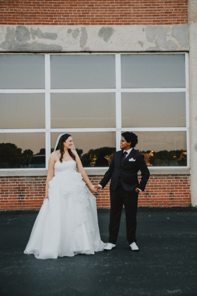 Diana + Kelsey romantic couple portrait by missouri wedding photographer