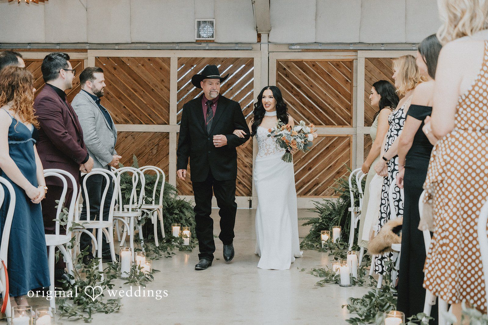 The beautiful moment the bride's father walked the bride down the aisle