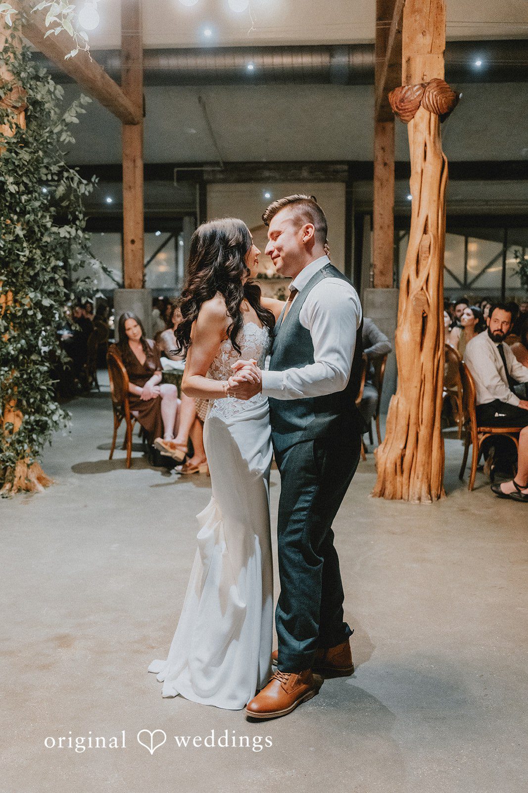 The couple’s dance time at the Barr Mansion wedding reception