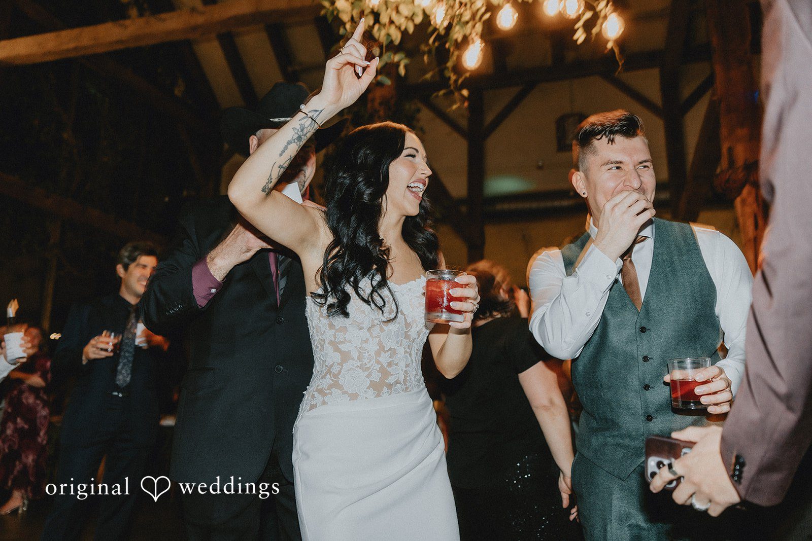 A joyful moment at the wedding reception